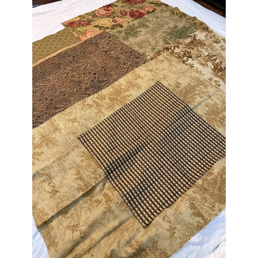 Lot of 7 shades of brown print designs‎ fabrics 25